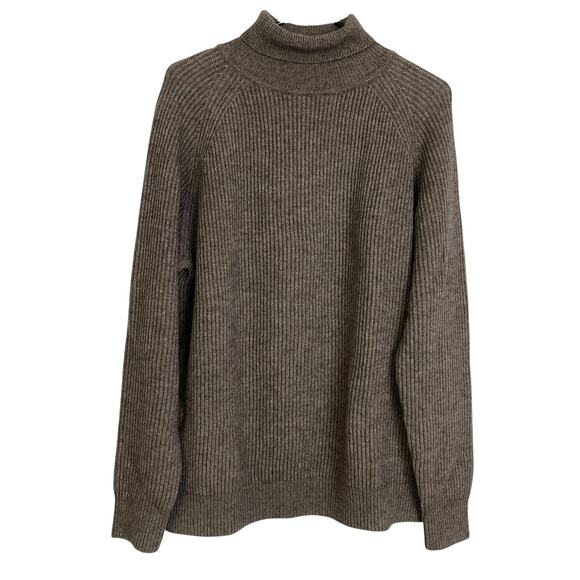 Muji Wool Yak Sweater Womens Size Medium Brown Pullover Turtleneck Ribbed Knit - Picture 1 of 10